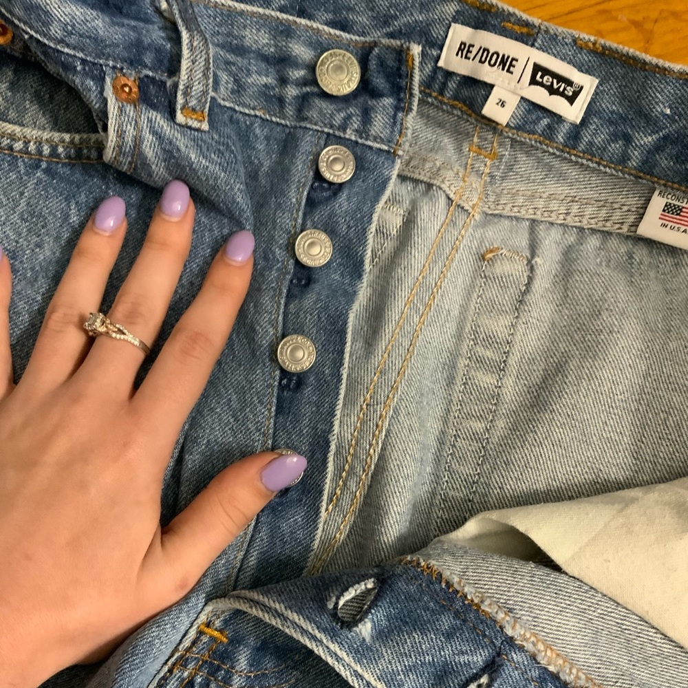 Re/Done Levi’s High Rise Ankle Crop 26 RARE - Picture 7 of 16